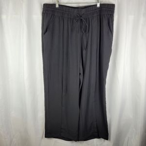 A New Day Black Drawstring Wide Leg Split Hem Pull On Pants Plus Size 2X